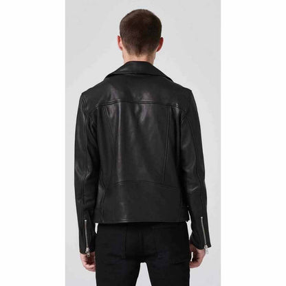 Mens Black Fashion Leather Biker Jacket