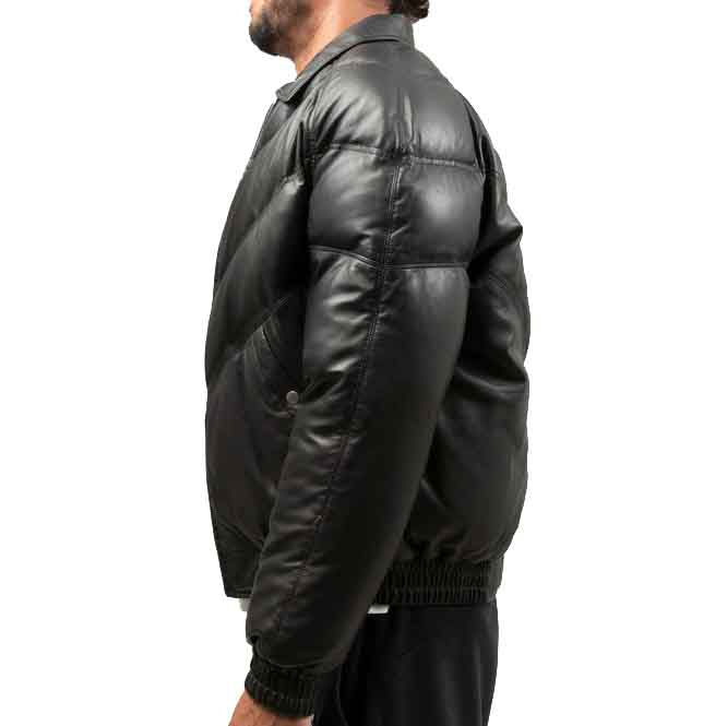 Men's Puffer Lambskin Leather Jacket