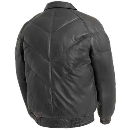 Men's Puffer Lambskin Leather Jacket
