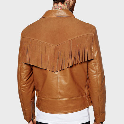 Men's Suede Fringe Motorcycle Jacket