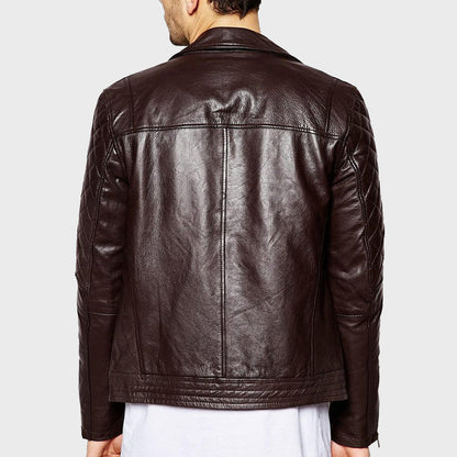 Men's Urbane Style Leather Motorcycle Jacket