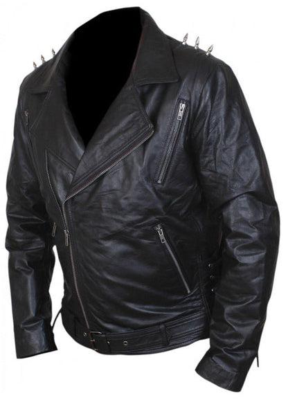 Ghost Rider Nicholas Cage Motorcycle Motorbike Biker Jacket With Metal Spikes