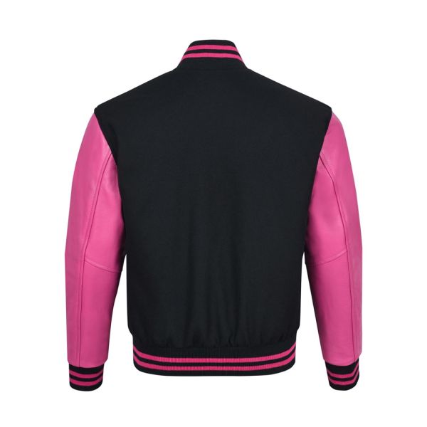 Pink And Black Letterman Jacket