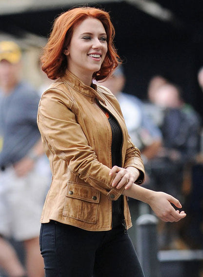 SCARLETT JOHANSSON THE AVENGERS LEATHER JACKET