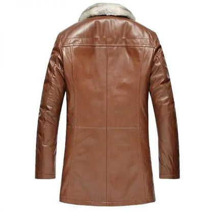 Men's Genuine Leather Sheepskin Jacket Liner Lambskin Coat 100% Long Outerwear