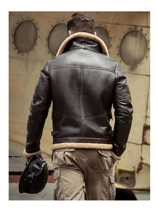 Men's Fur Coat Airforce Flight Shearling Leather Jacket