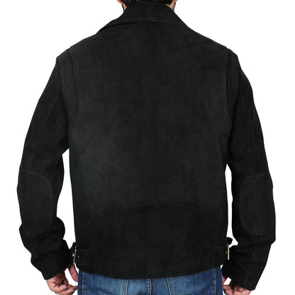 Rocker Style Suede Biker Leather Jacket for Men