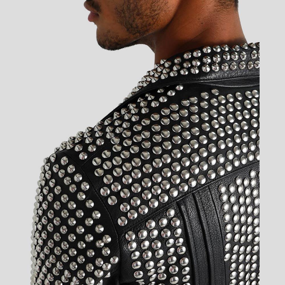 Men's Jaxon Black Studded Leather Jacket