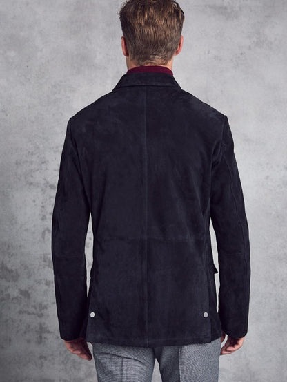 Black Suede Leather Jacket For Men