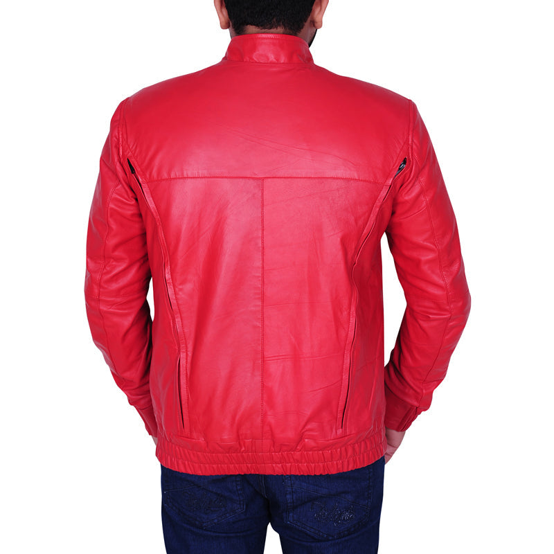 Mens Cool Red Leather Jacket