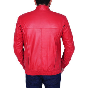 Mens Cool Red Leather Jacket