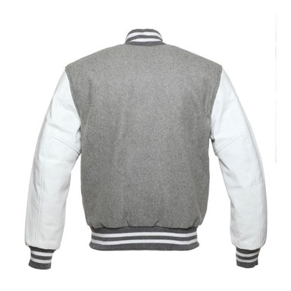 White And Grey Kids Varsity Jacket