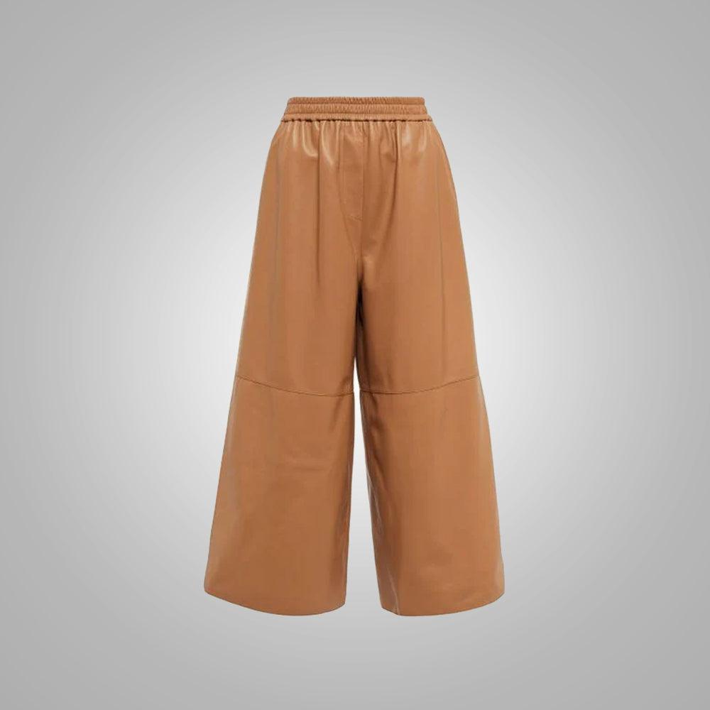 Women's Soft Sheepskin Brown leather pants