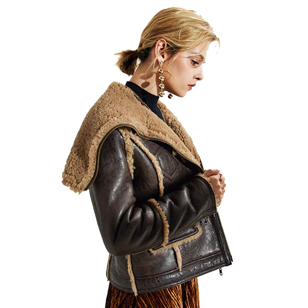 Womens Sheepskin B-3 Bomber Jacket