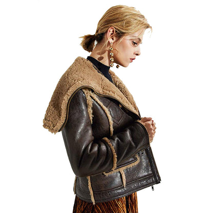 Womens Sheepskin B-3 Bomber Jacket