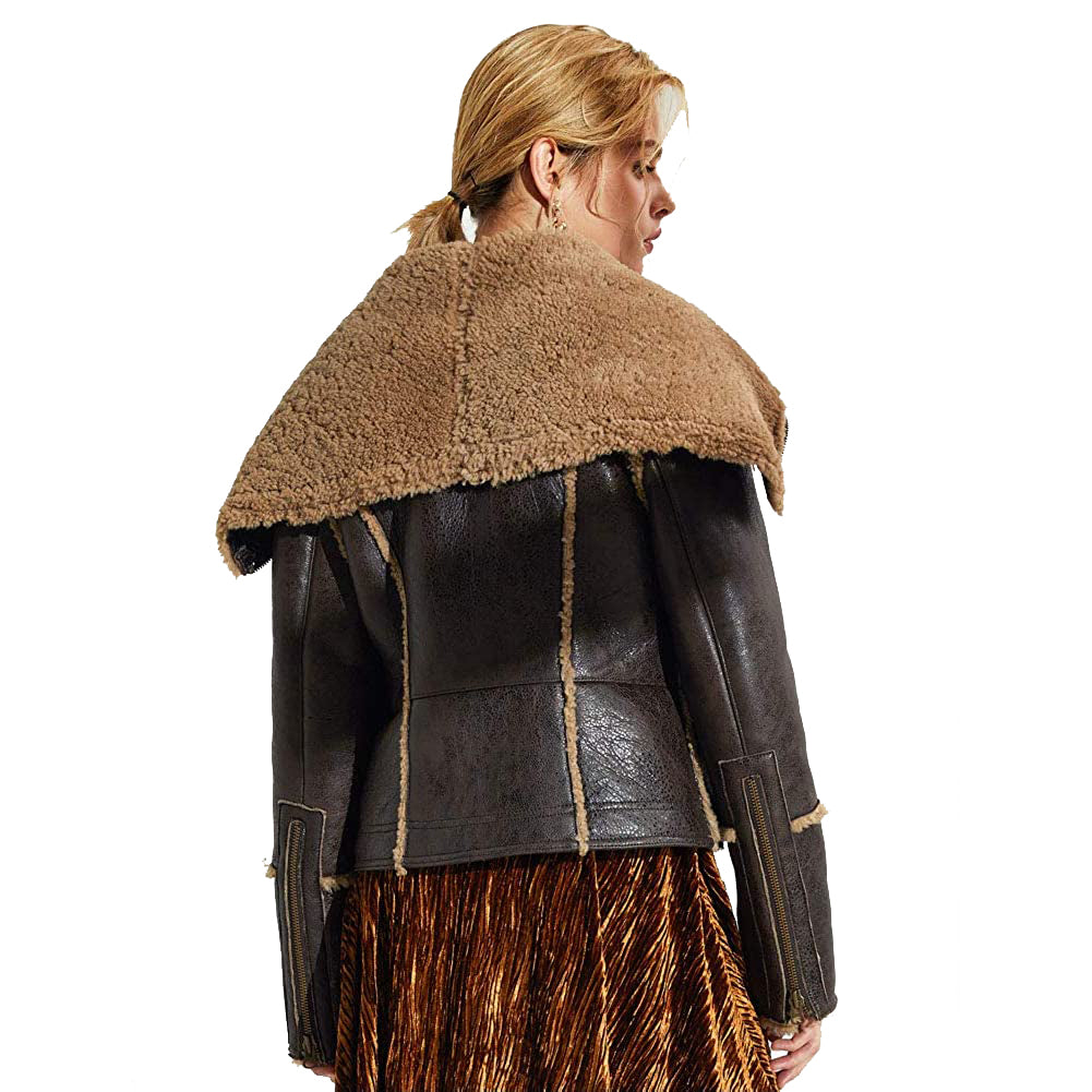 Womens Sheepskin B-3 Bomber Jacket