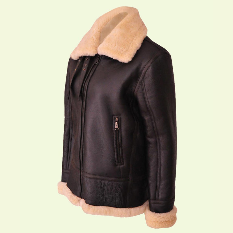 Women's B3 Brown Leather Aviator Jacket