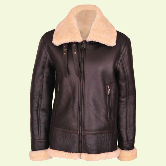 Women's B3 Brown Leather Aviator Jacket